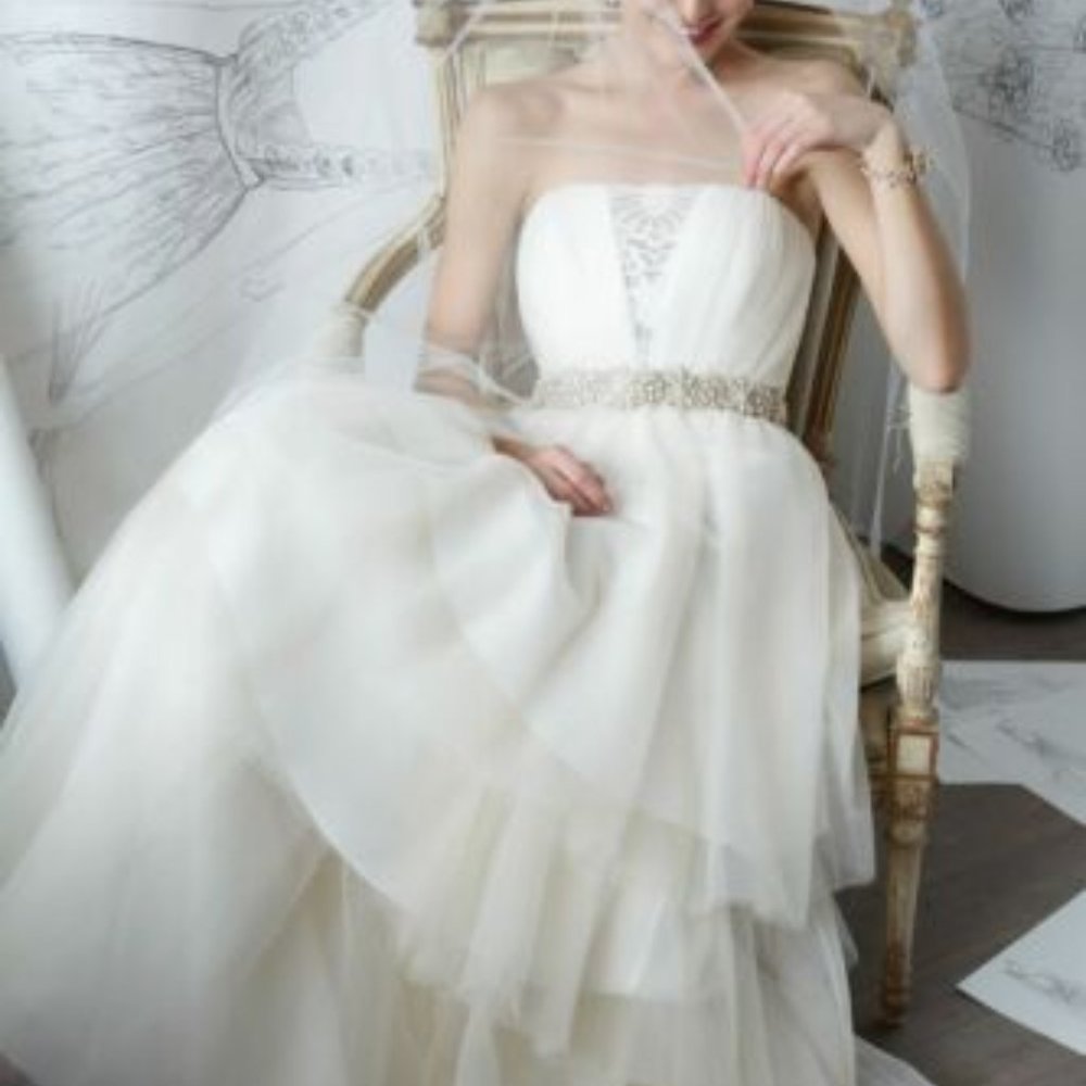 SZ 0 badgley mischka BHLDN Faye gown altered sz 0